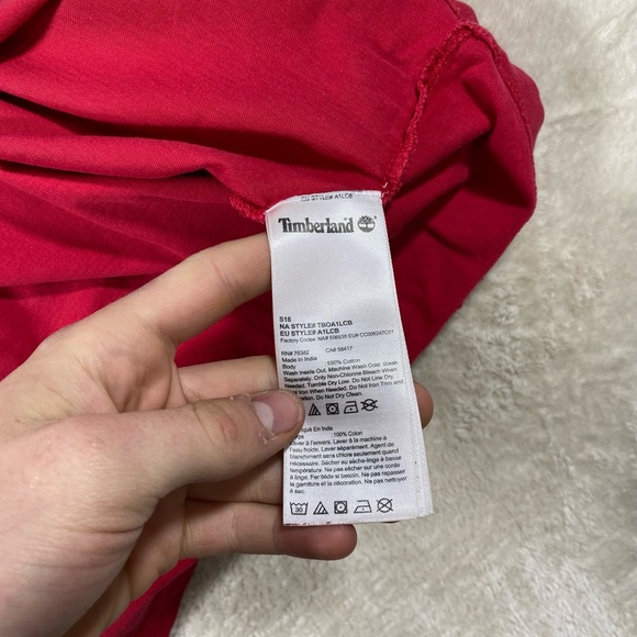 Red Timberland Ringer Tee Shirt - Picture 4 of 7
